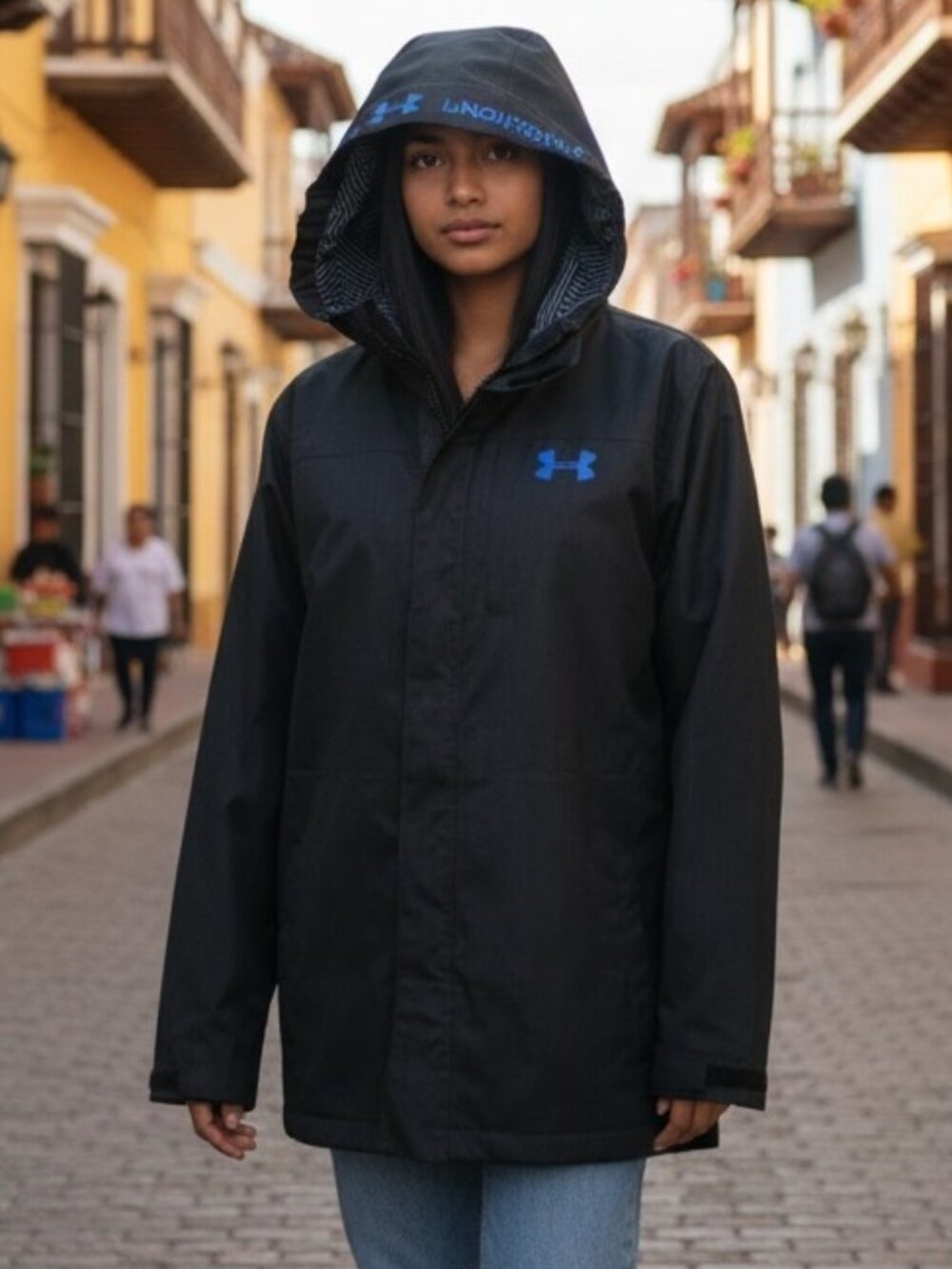 EUC UNDER ARMOR (YXL) Youth Coldgear Infrared Black Zip up Snap